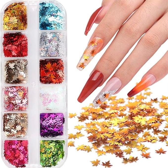 Hydrangea flower petals three-dimensional applique 3d nail stickers nail supplies dried flowers, plastic autumn leaves,plastic Butterfly 12 color