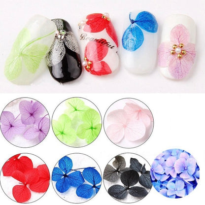Hydrangea flower petals three-dimensional applique 3d nail stickers nail supplies dried flowers, plastic autumn leaves,plastic Butterfly 12 color