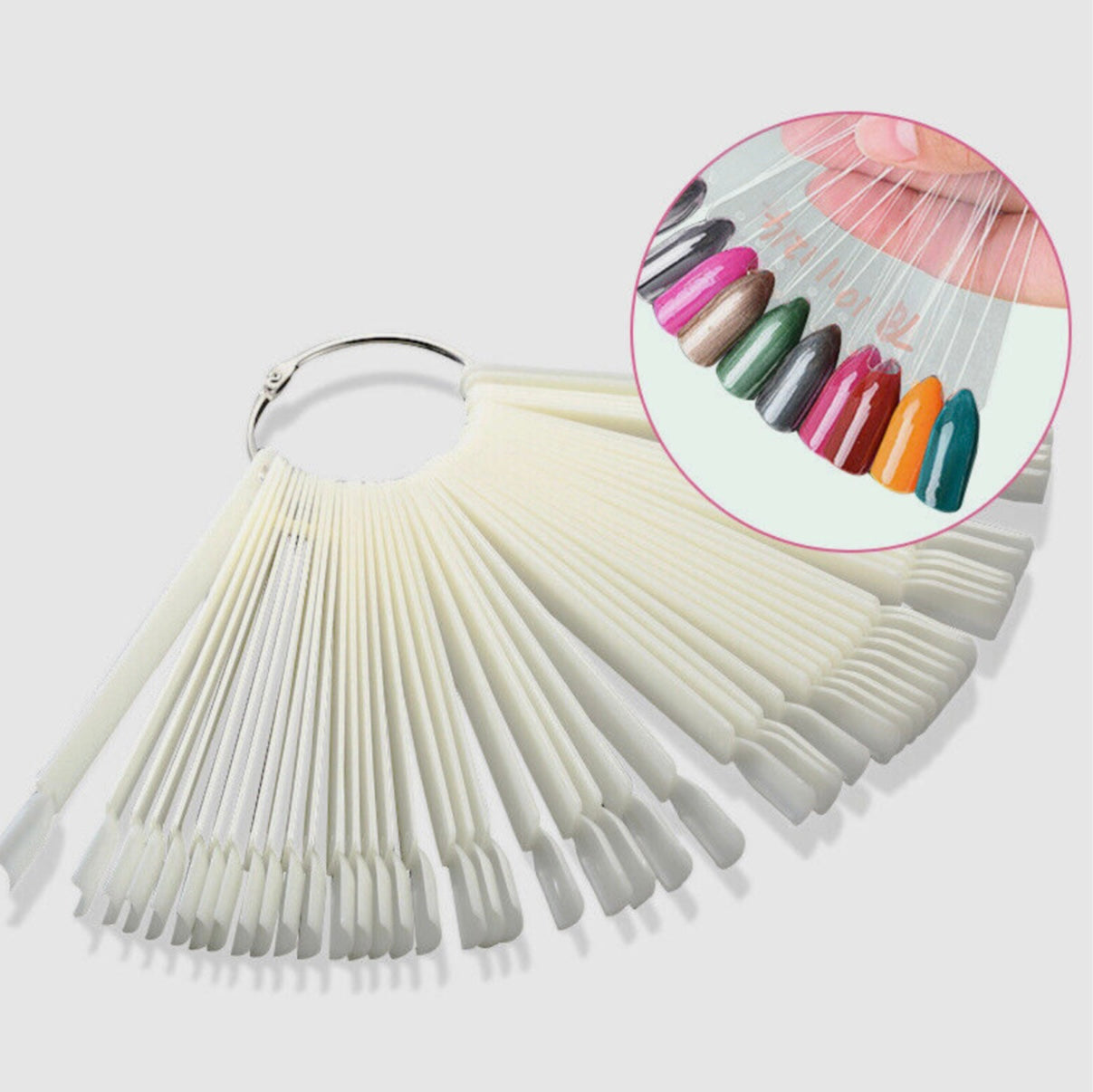 False Nail Art Polish Gel Nails Tip Sample Practice Display Tool (50pcs) Transparent