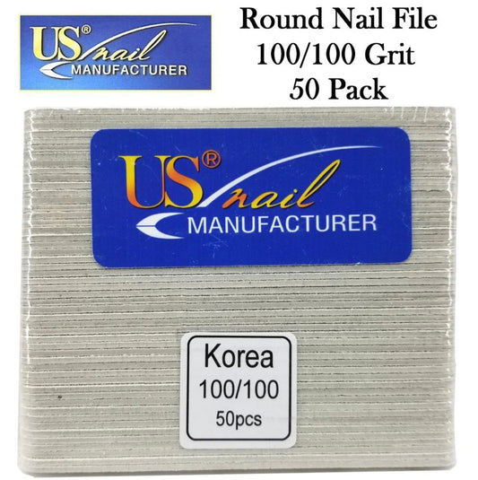 US Nail 4.5" Round File 100/100 (50pcs)