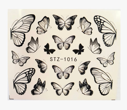 Butterfly water transfer nail decail (STZ-1016)