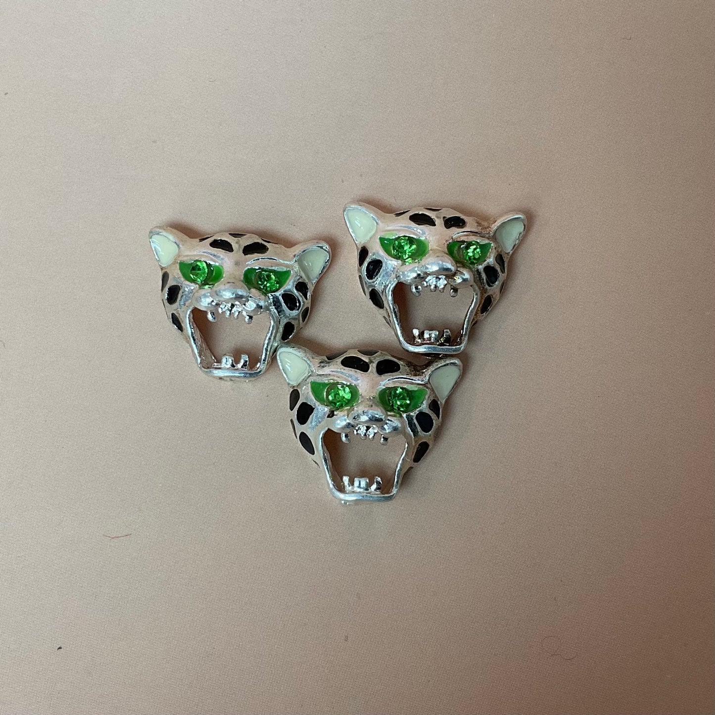 Silver Panther Head Charm (3pcs/1pack)