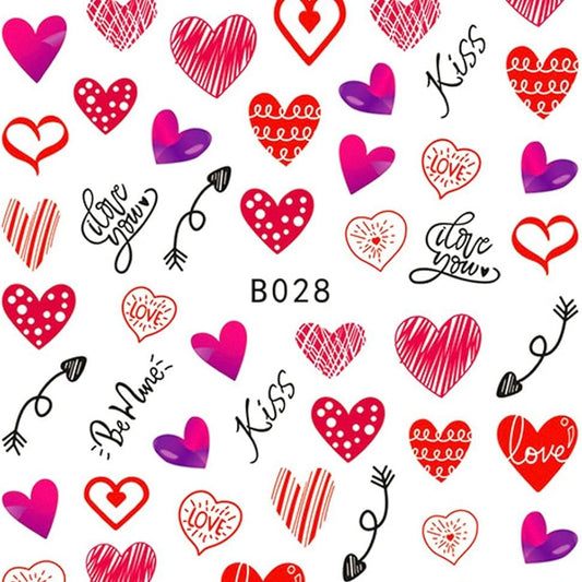 Valentine's Day Nail Art Stickers Red Lips Heart Shape Nail Stickers Decoration (Z-D5295)