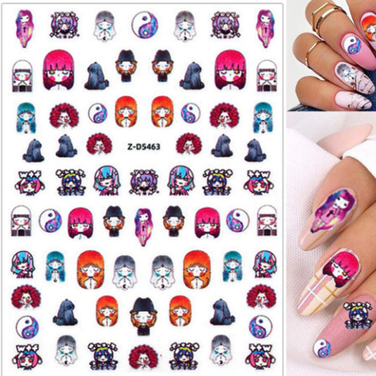 NAIL STICKER Cartoon, Kawaii Emo Girl (Z-D5463)
