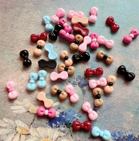 50pcs Cute Bow Shape Nail Resin Decoration Nail Art 3D Charms
