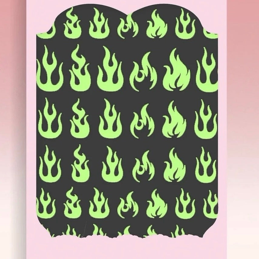 Flames nail sticker/ Halloween Glow in the dark Night Life 3D Nail Art Self Adhesive Decals(1074)