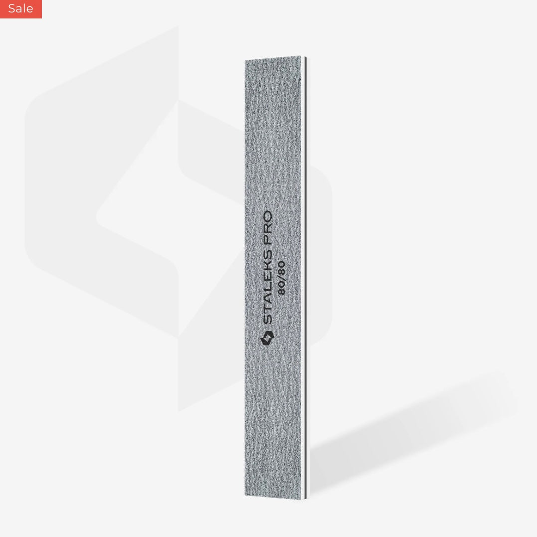 STALEKS Straight Wide Mineral Nail File 80/80 Grit (50 Pcs)