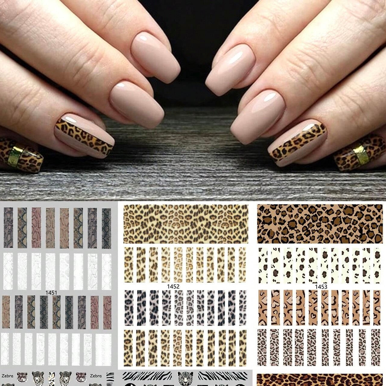 Mixed Snake Skin Print Nail Art Stickers(JO-1451)