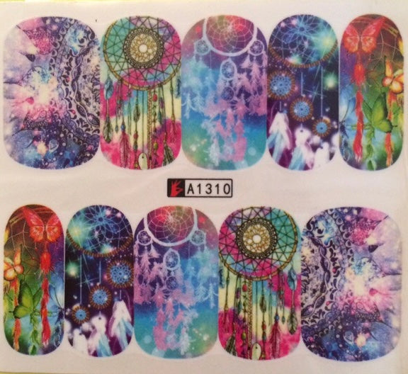Nail Art Decals Water Transfer Nail Decals - Dream Catchers (1 Pcs)(A-1310)