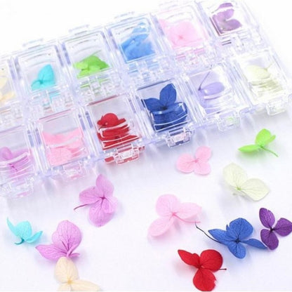 Hydrangea flower petals three-dimensional applique 3d nail stickers nail supplies dried flowers, plastic autumn leaves,plastic Butterfly 12 color