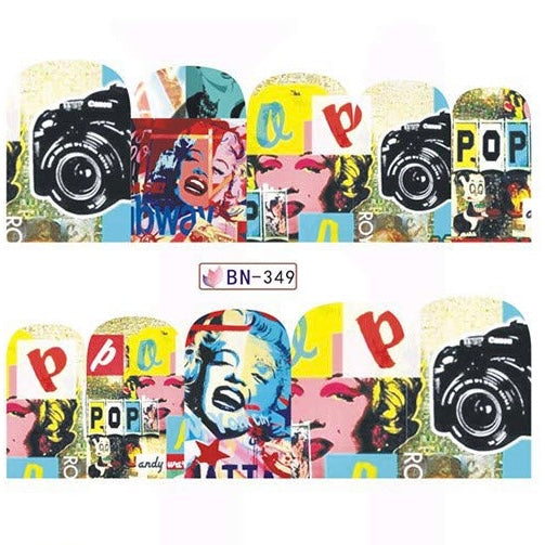 Sexy Nail Art Stickers Decals Nail Art Marilyn Monroe (BN-349)