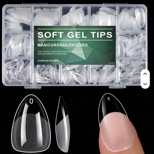 Soft Gel Tips- Almond shape -510PCS