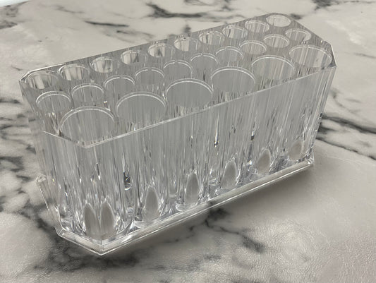 Nail Brush Holder 26 Holes Clear Makeup Brush Organizer Multi Size Slots Plastic Cosmetic Brush Display
