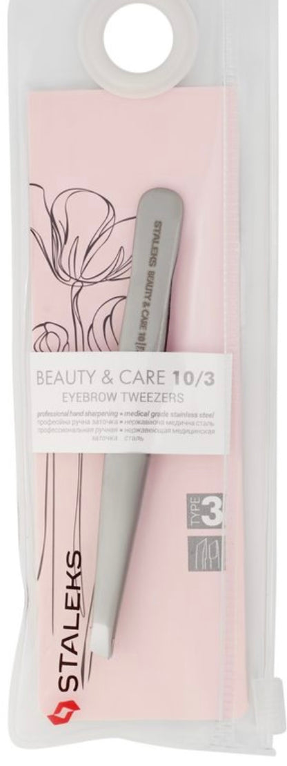 Eyebrow tweezers BEAUTY & CARE 10 TYPE 3 (wide slant)