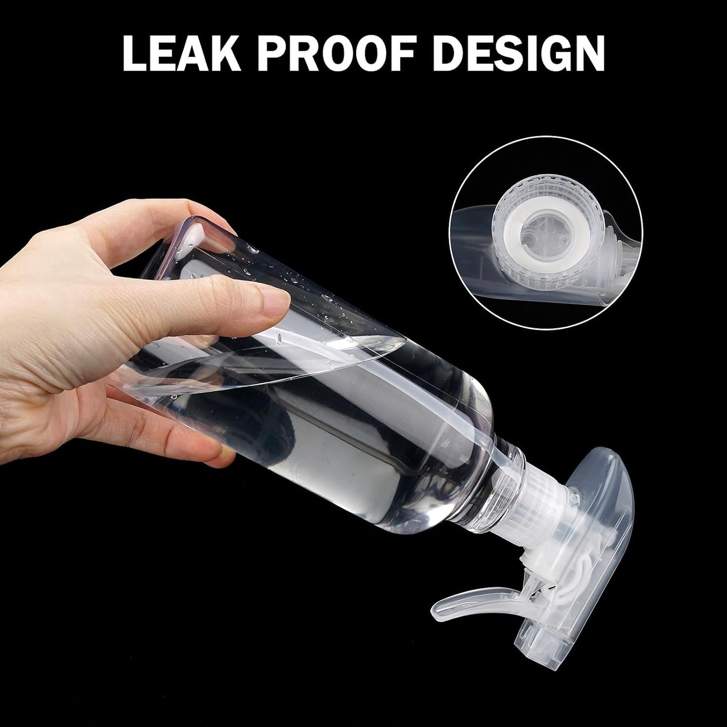 Diyself Plastic Spray Bottles Empty Spray Bottle 16.9oz/500ml Heavy Duty Spraying Bottle Mist/Stream Water Bottle for Cleaning Solutions, Essential Oils, Hair (Clear)