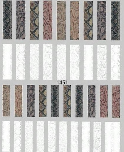 Mixed Snake Skin Print Nail Art Stickers(JO-1451)