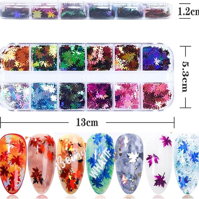 Hydrangea flower petals three-dimensional applique 3d nail stickers nail supplies dried flowers, plastic autumn leaves,plastic Butterfly 12 color