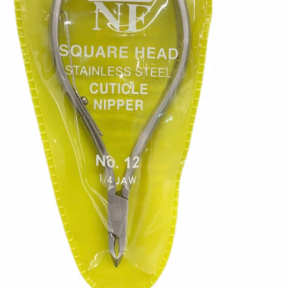 NF SQUARE Head Stainless Steel Cuticle Nipper (#12 / 1/4 Jaw)