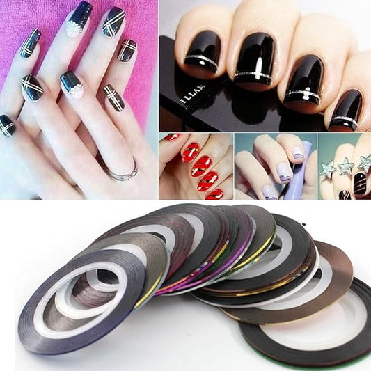 Thin Nail Art Striping Tape Lines Kit Nail Tape Strips for Design DIY mix color Nails Striping Tape