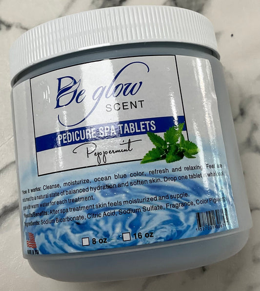 De Glow- Pedicure Spa Tablets- Peppermint 8oz