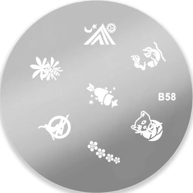 Stamping Nail Art - Camping stamping plate (B-58)
