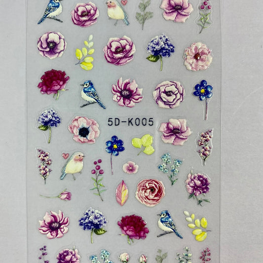 Love Birds 5D Nail Stickers(5D-K005)