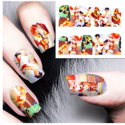 Pop Nail Art Stickers Full Wraps Water Transfer Nail(BN-352)
