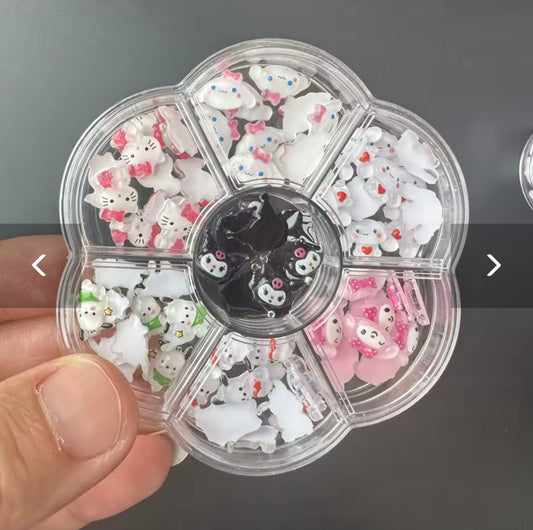 Mini Nail Art Accessories Hello Kitty DIY Nail Decoration Charms Craft