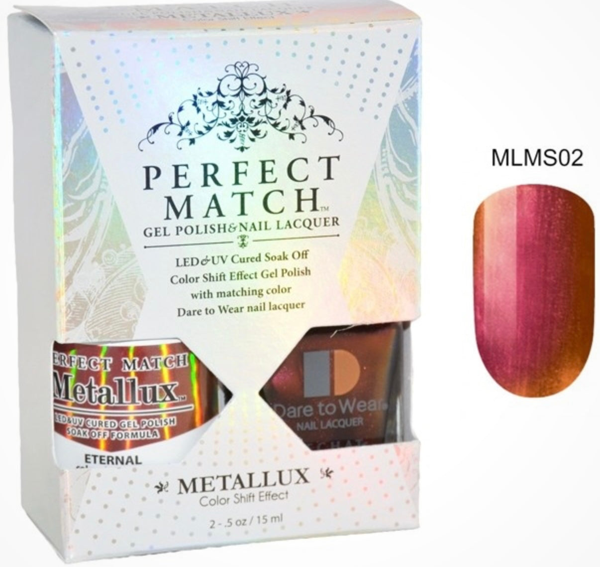 LeChat Perfect Match Metallux Gel Polish + Nail Lacquer #MLMS02 Etermal