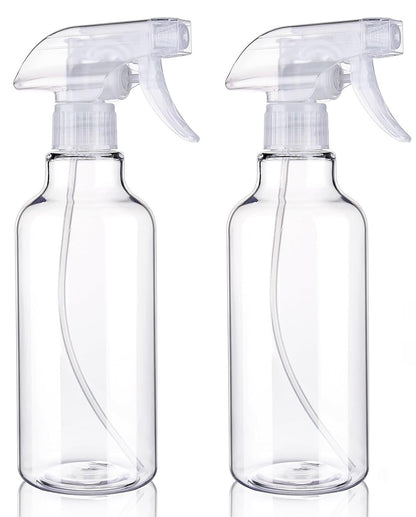 Diyself Plastic Spray Bottles Empty Spray Bottle 16.9oz/500ml Heavy Duty Spraying Bottle Mist/Stream Water Bottle for Cleaning Solutions, Essential Oils, Hair (Clear)