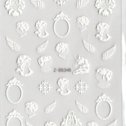 Renaissance Nail Stickers, Vintage Nail Stickers, Angel Wing Nail Stickers, Face Nail Stickers, Statue Nail Stickers, Greek Nail Stickers(Z-D5348)