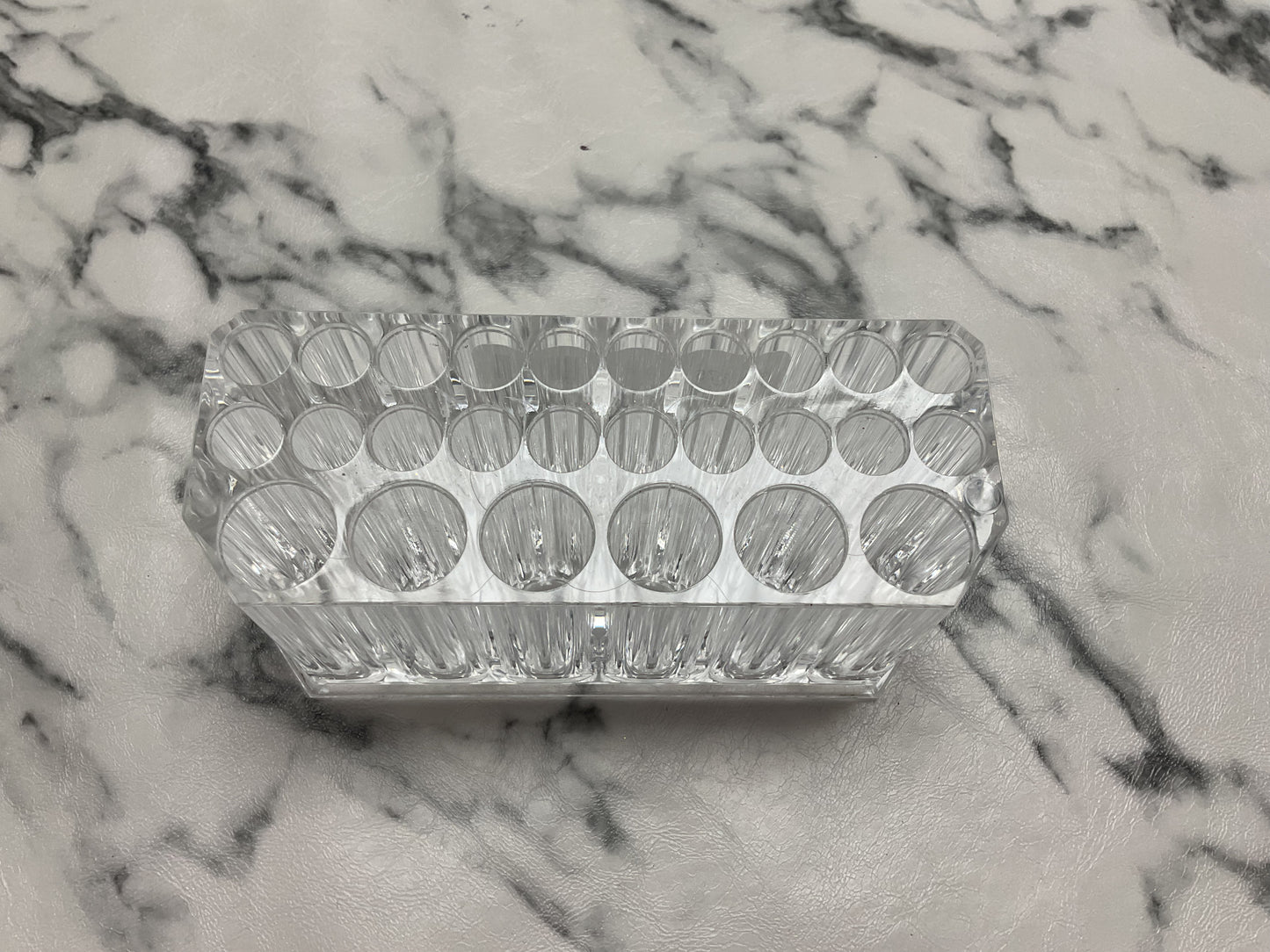 Nail Brush Holder 26 Holes Clear Makeup Brush Organizer Multi Size Slots Plastic Cosmetic Brush Display