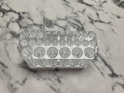 Nail Brush Holder 26 Holes Clear Makeup Brush Organizer Multi Size Slots Plastic Cosmetic Brush Display