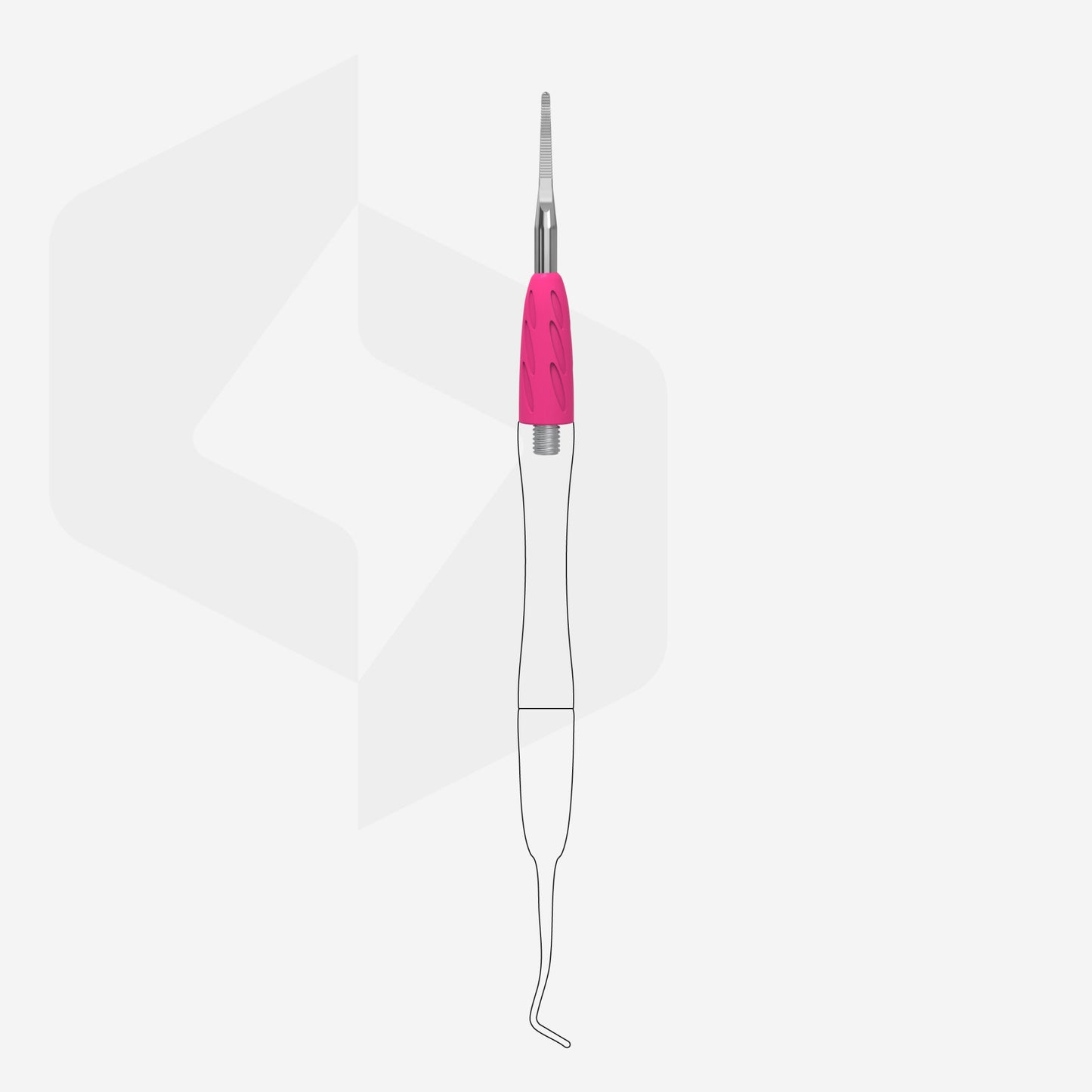 Staleks Pro-Working part of the pusher Combo UNIQ 37 toenail file with a bent end