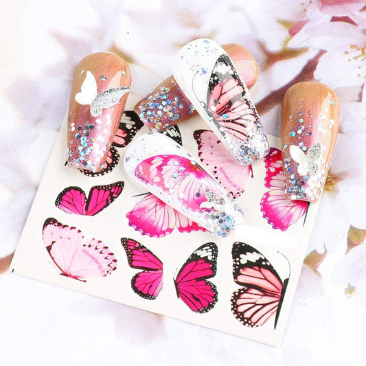 Nail Butterfly Sticker Butterfly Nail Sticker Water Transfer Decal for Girls Nail Art Design Sticker Nail Decorative Products(STZ-984)