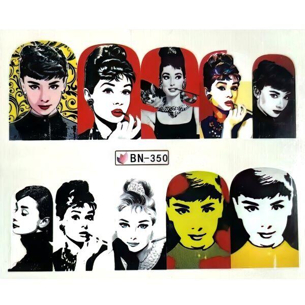 Nail water stickers Audrey Hepburn (BN-350)
