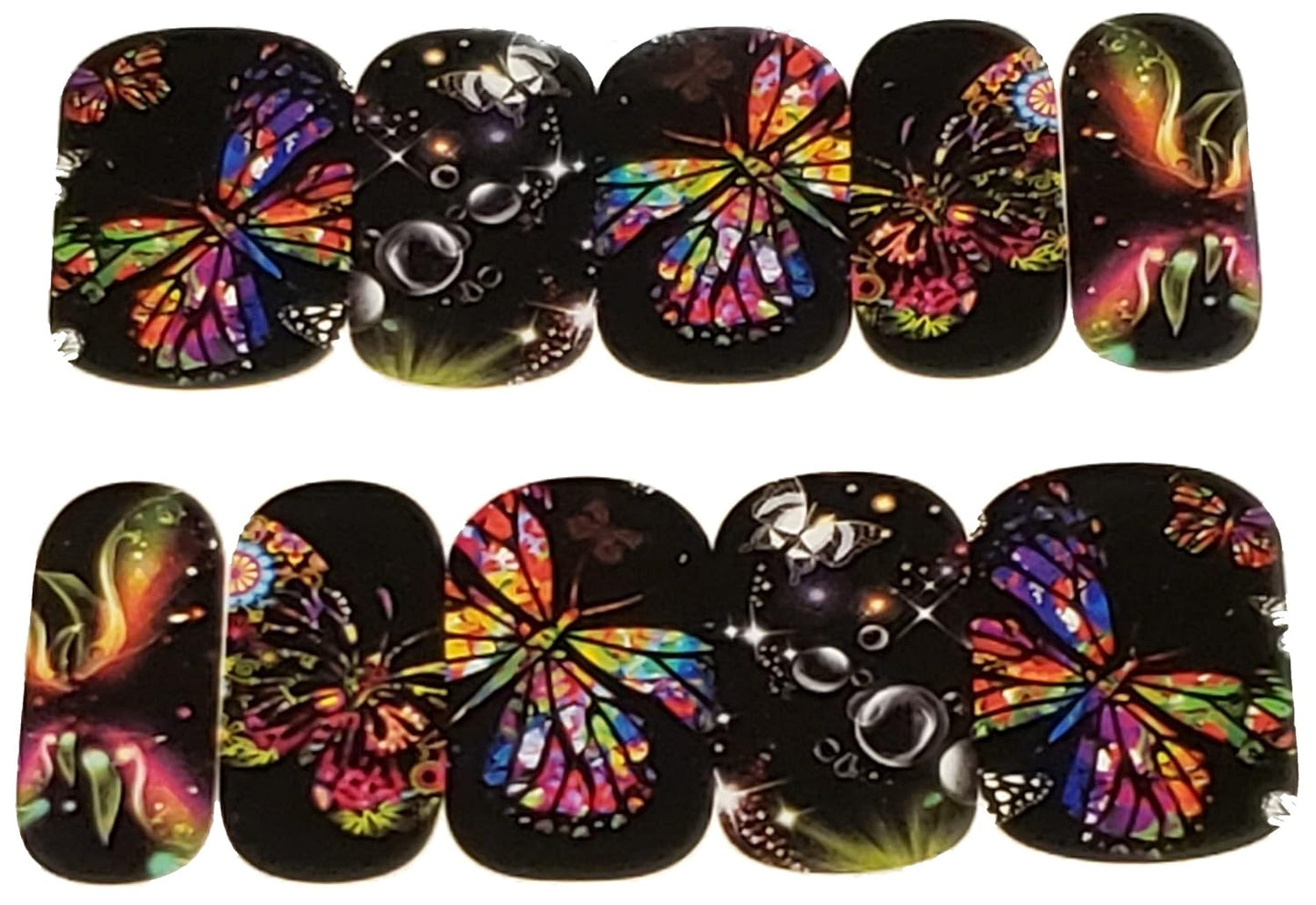 The Lovely Butterfly Mosaic Stained Glass Nail Art Water Decals fingernail Art, fingernail Art Water Decals(A-1306)