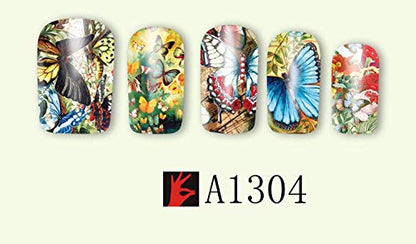 Butterfly Mixed Designs Full Water Transfer Stickers Nail Art Decal Sticker Nail Accessories(A-1304)