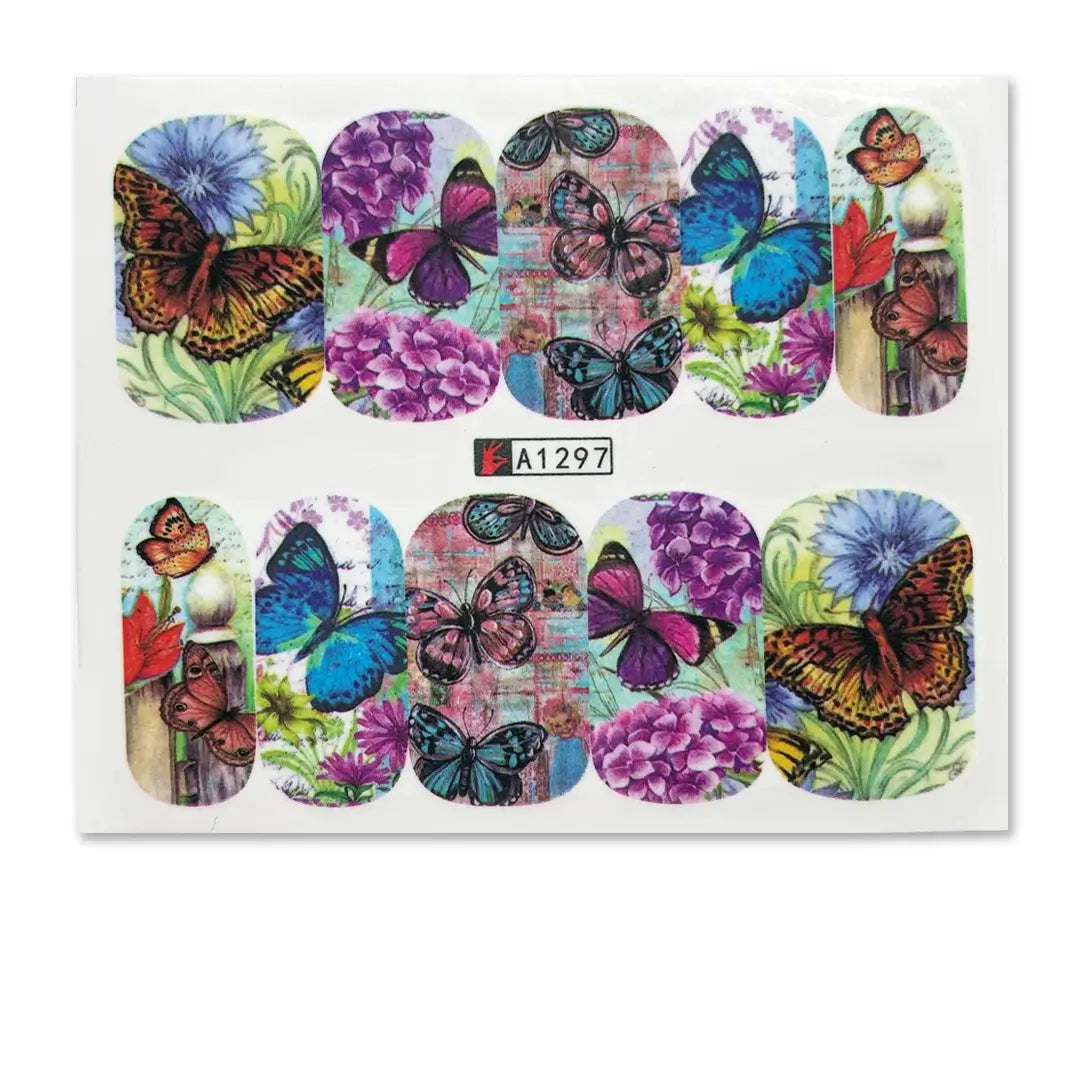 Butterfly Mixed Designs Full Water Transfer Stickers Nail Art Decal Sticker Nail Accessories(A-1297)