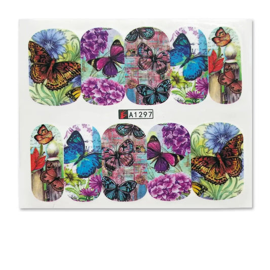 Butterfly Mixed Designs Full Water Transfer Stickers Nail Art Decal Sticker Nail Accessories(A-1297)