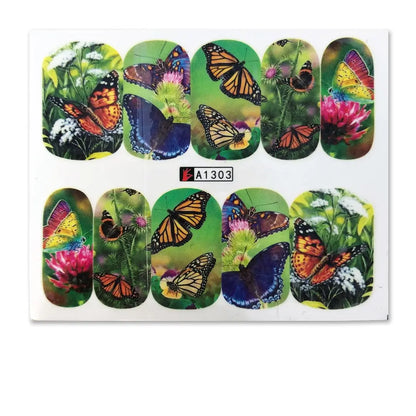 Butterfly Mixed Designs Full Water Transfer Stickers Nail Art Decal Sticker Nail Accessories(A-1303)