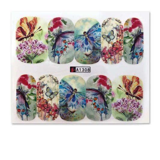 Butterfly Mixed Designs Full Water Transfer Stickers Nail Art Decal Sticker Nail Accessories(A-1308)