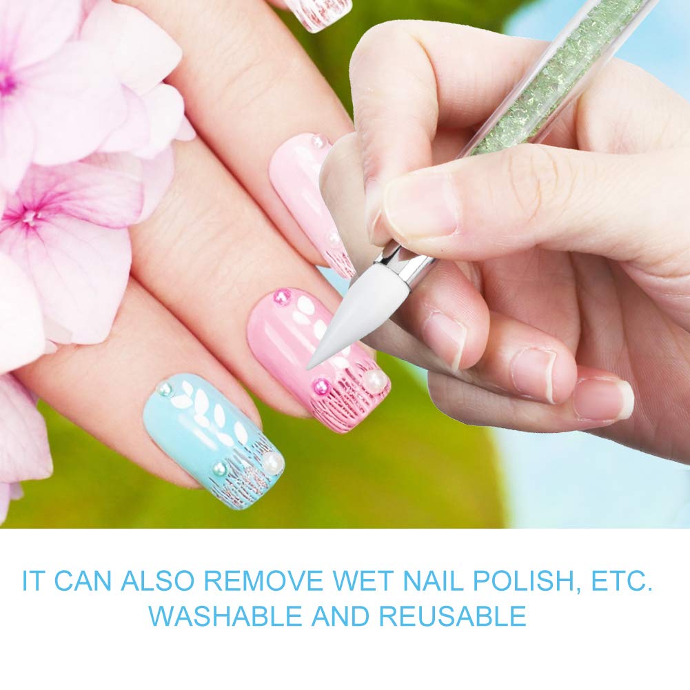 Silicone Nail Tools,Nail Art Sculpting Gel For Nail Art Silicone Nail Tool Dual Tipped Silicone Nail Tool Nail Polish Carving Pen Nail Brush Silicone Pen