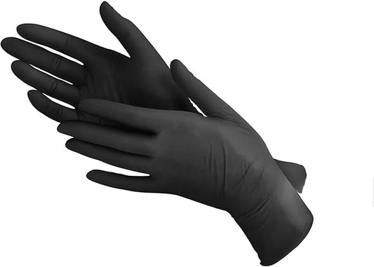 StyleTek-Disposable Black Nitrile Gloves, Cleaning - Powder & Latex Free - 1pcs-Medium