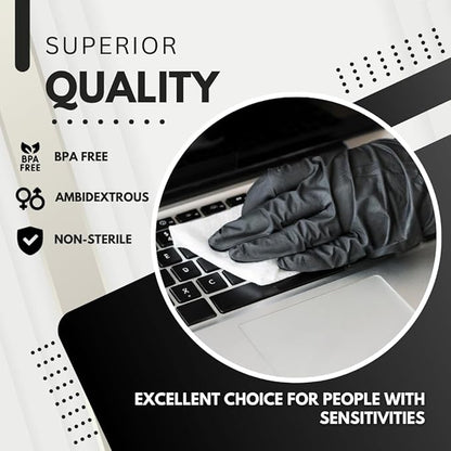 StyleTek-Disposable Black Nitrile Gloves, Cleaning - Powder & Latex Free - 1pcs-Medium