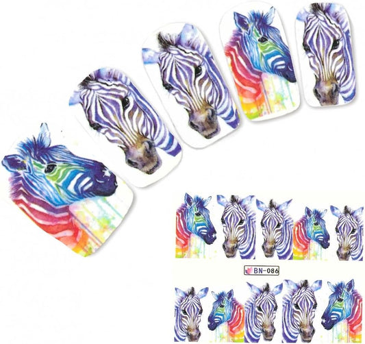 Tattoo Nail Art Zebra Africa Wilds sticker nail sticker(BN-086)