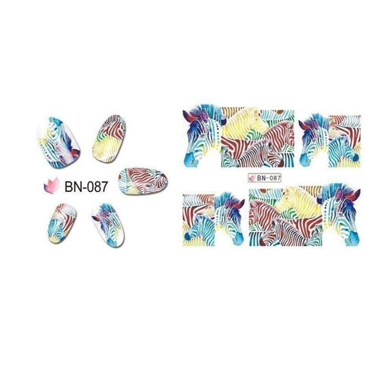 Tattoo Nail Art Zebra Africa Wilderness Sticker Nail Sticker(BN-087)