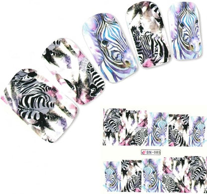 Tattoo Nail Art Zebra Africa Wilderness Sticker Nail Sticker(BN-085)