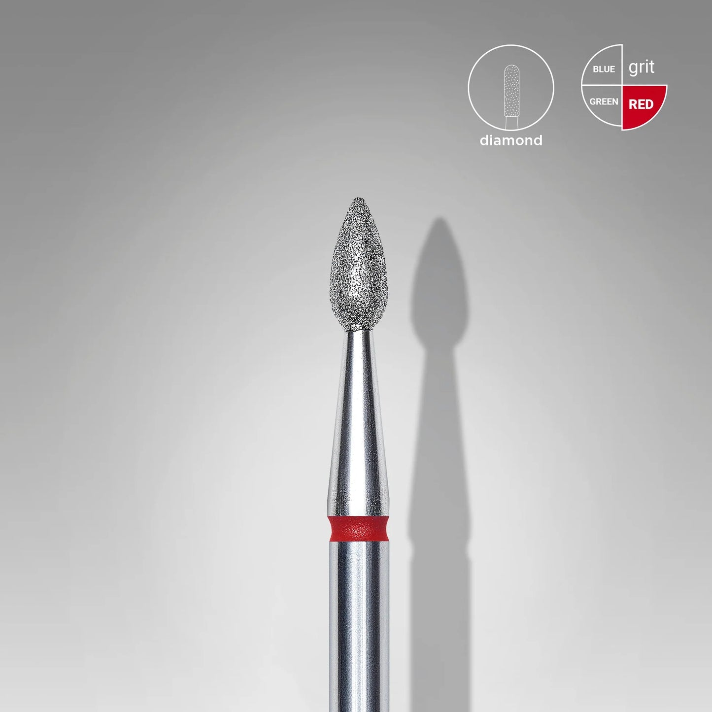 Staleks-Diamond nail drill bit drop red EXPERT head diameter 2,3 mm / working part 5 mm
