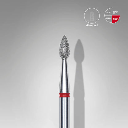 Staleks-Diamond nail drill bit drop red EXPERT head diameter 2,3 mm / working part 5 mm